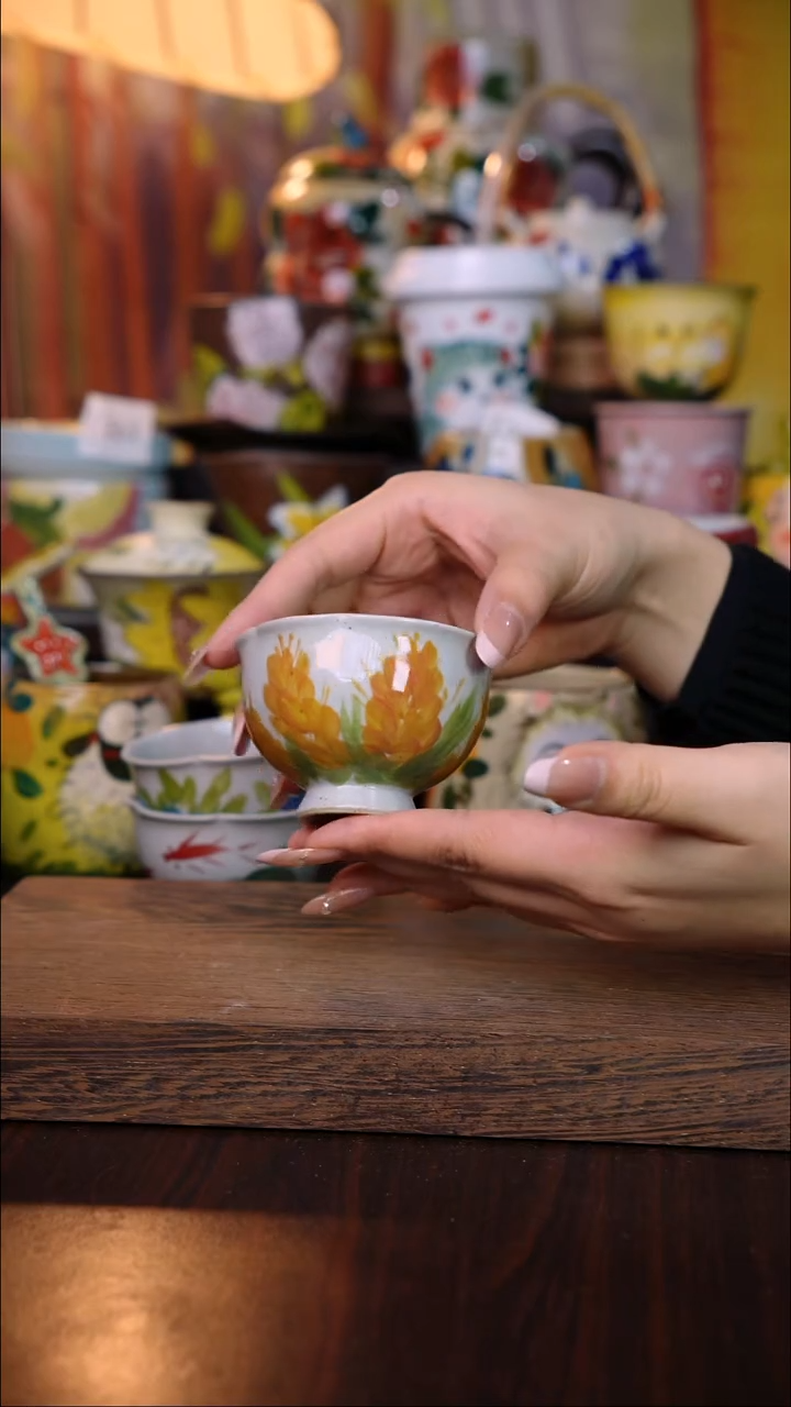 杯子陶泥垚手作 景德镇手工手绘陶瓷器物