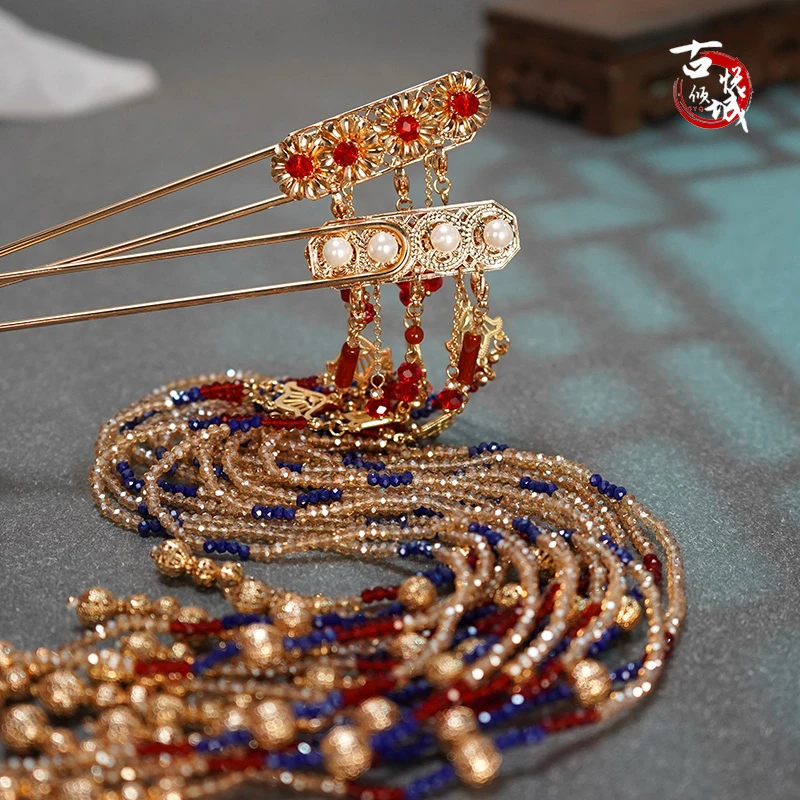 古悦倾城【洛神发钗】古风长流苏发簪中国风汉服配饰新中式发饰饰品