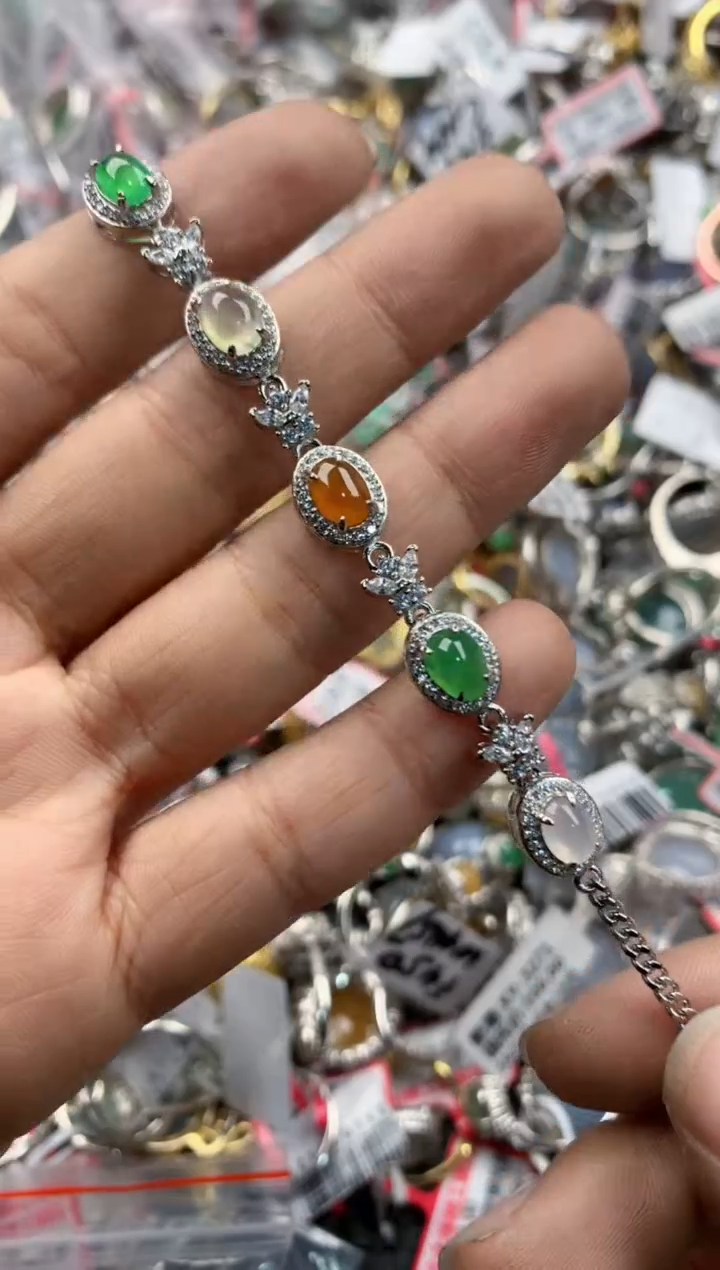 银S925镶嵌戒指翡翠1212---9