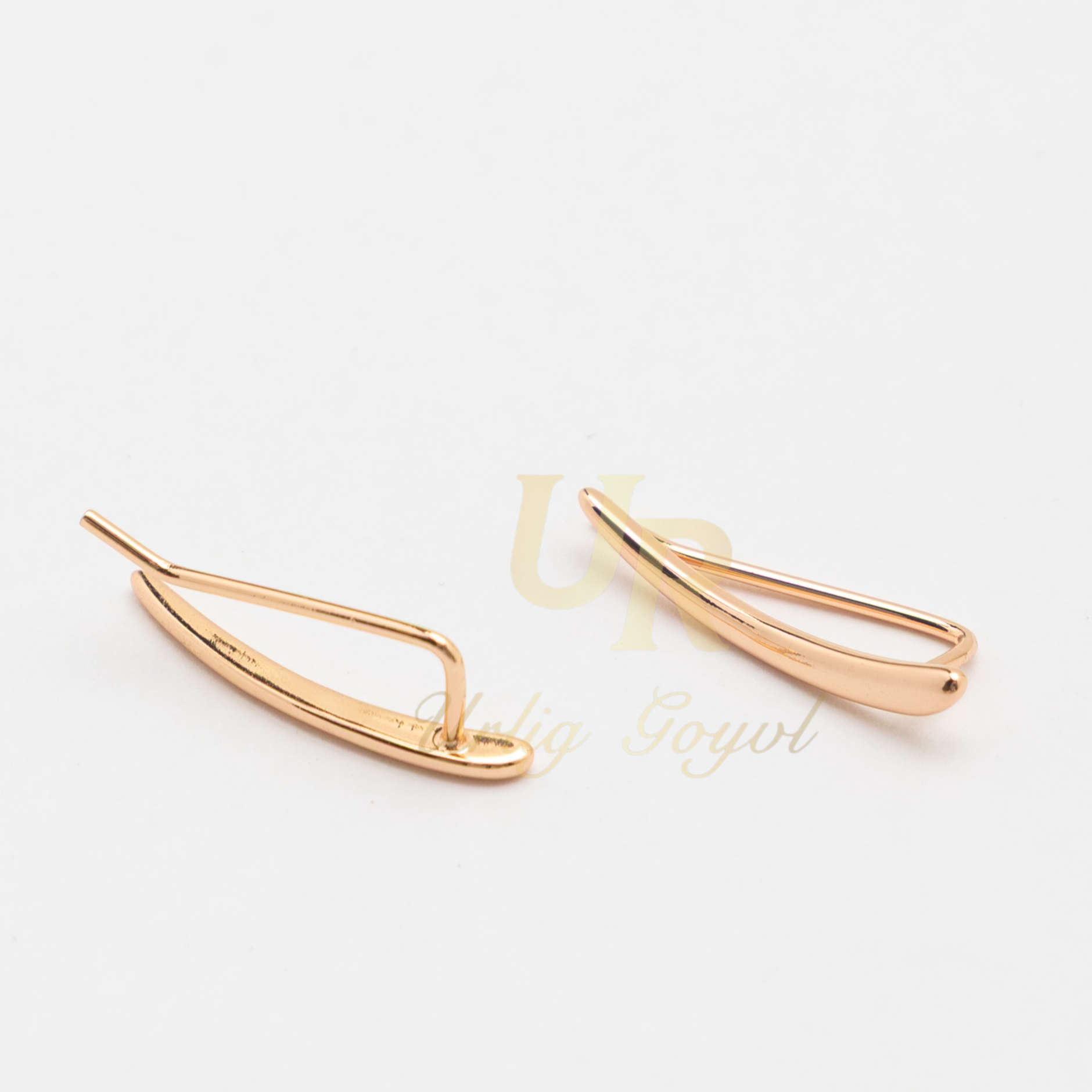 合金锆石耳饰 20-【顺丰包邮-无运费险】笑脸耳夹 玫瑰金色民族