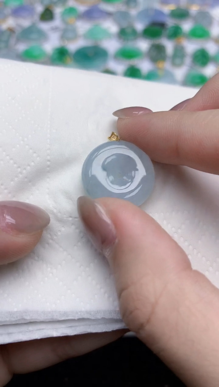 【闪购商品】翡翠颈饰18K金镶嵌天然翡翠A货