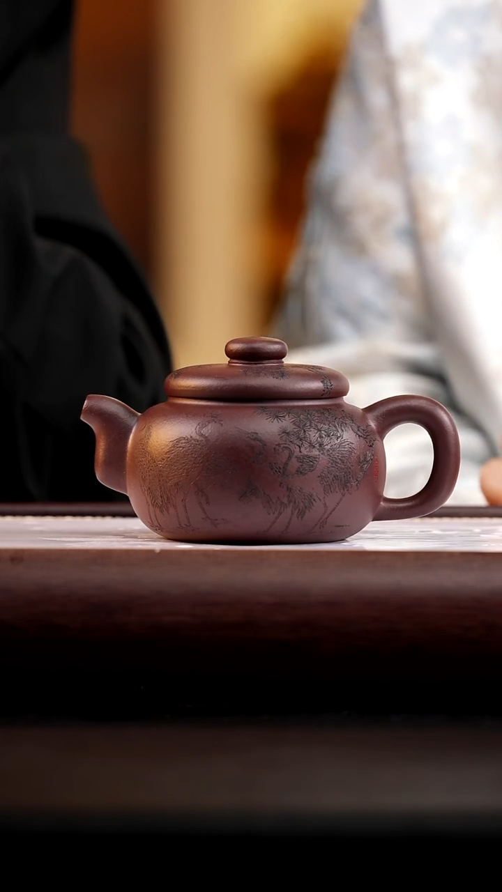 茶壶紫砂老紫泥厚德280cc