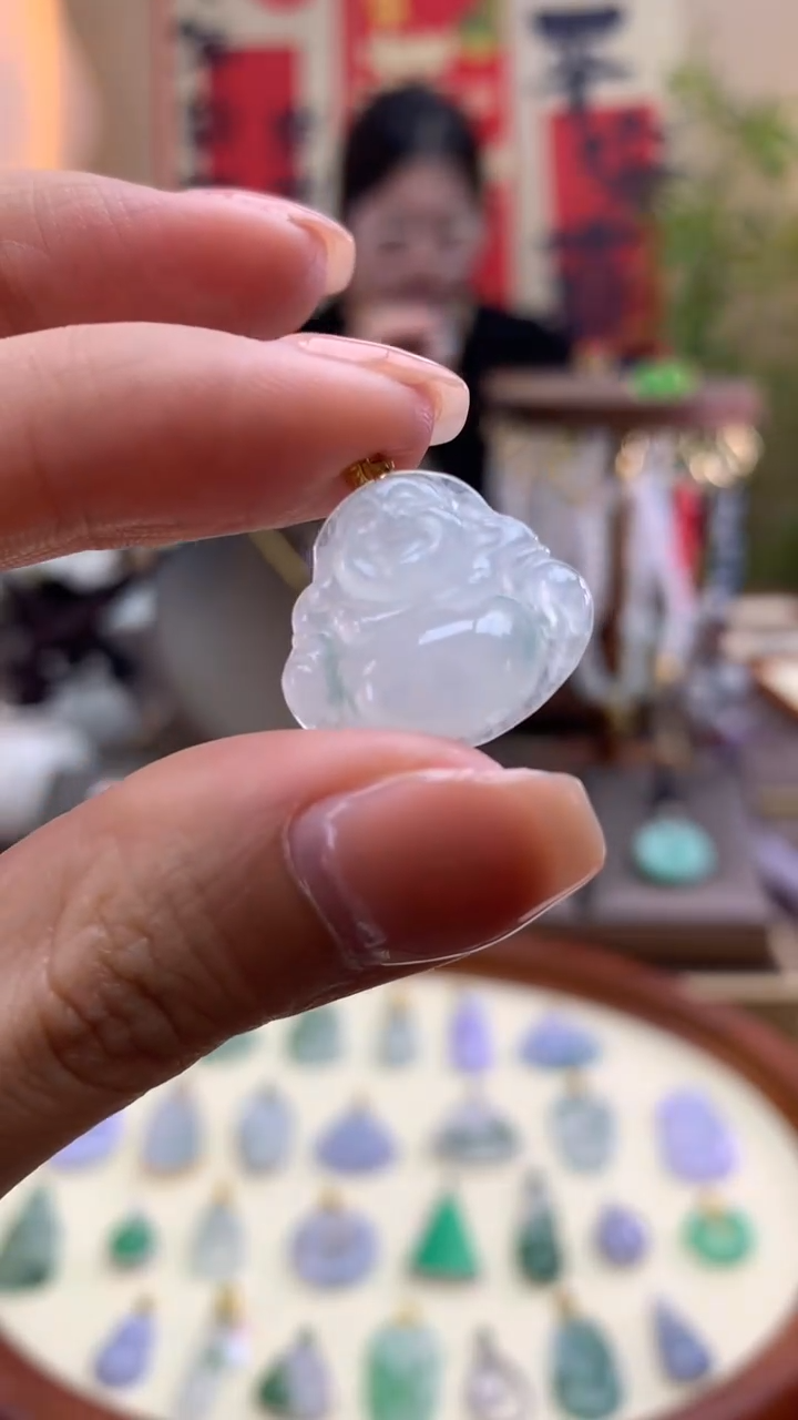 【闪购商品】翡翠颈饰18K金镶嵌佛公