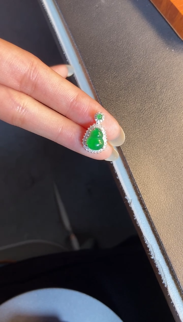 吊坠(不含链)银S925镶嵌翡翠小*1