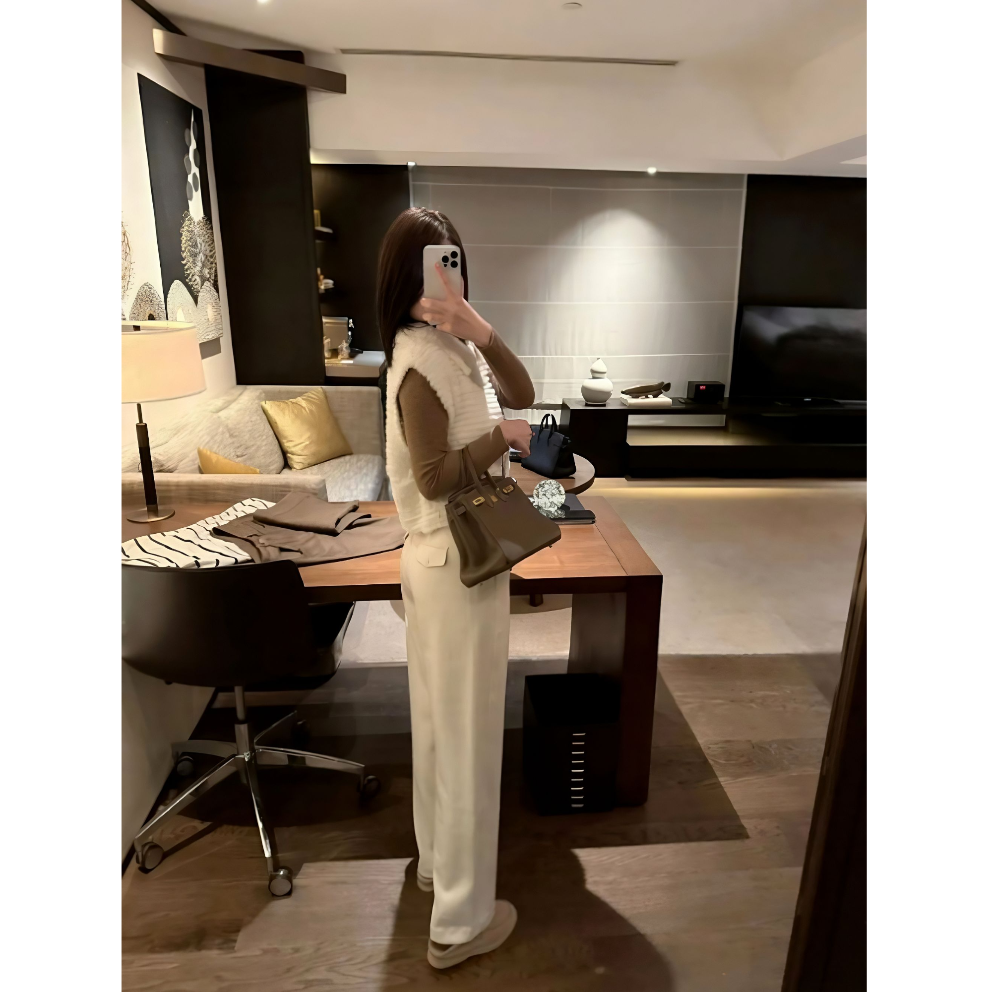 DYY 秋冬醋酸羊毛显瘦垂坠感宽松直筒休闲裤