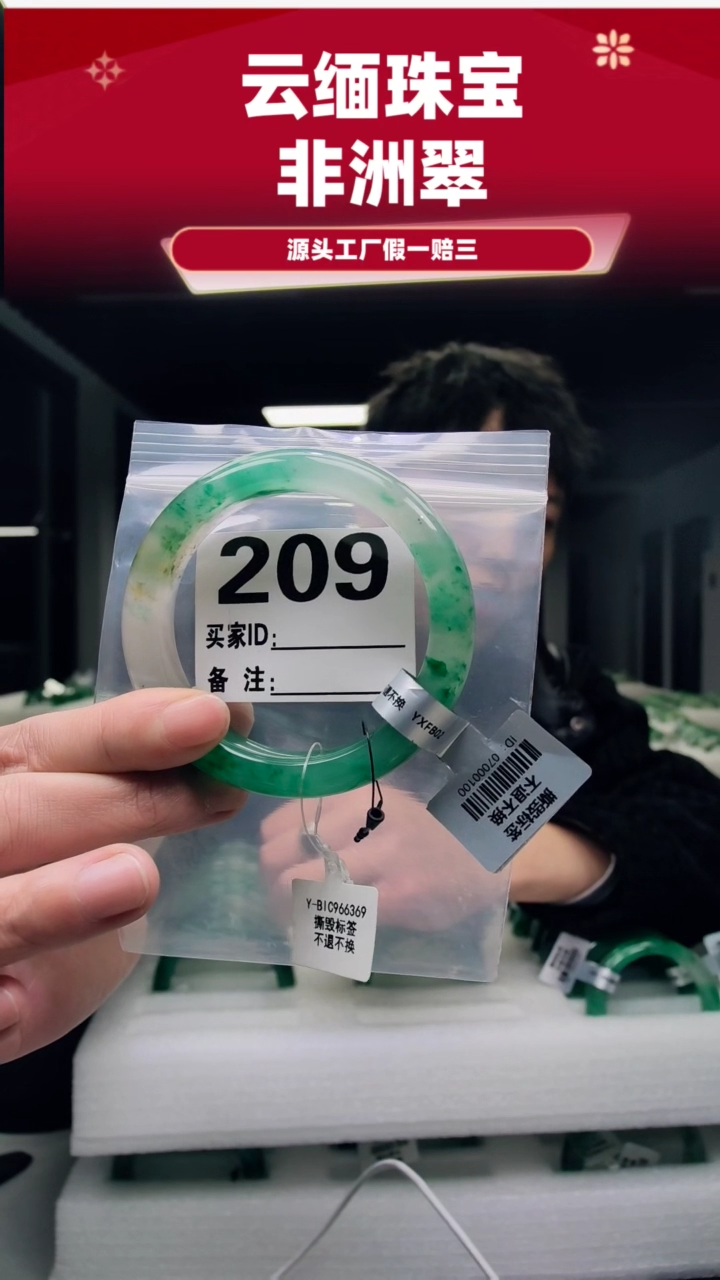 未镶嵌手镯石英质玉（非洲翠）58圈口209