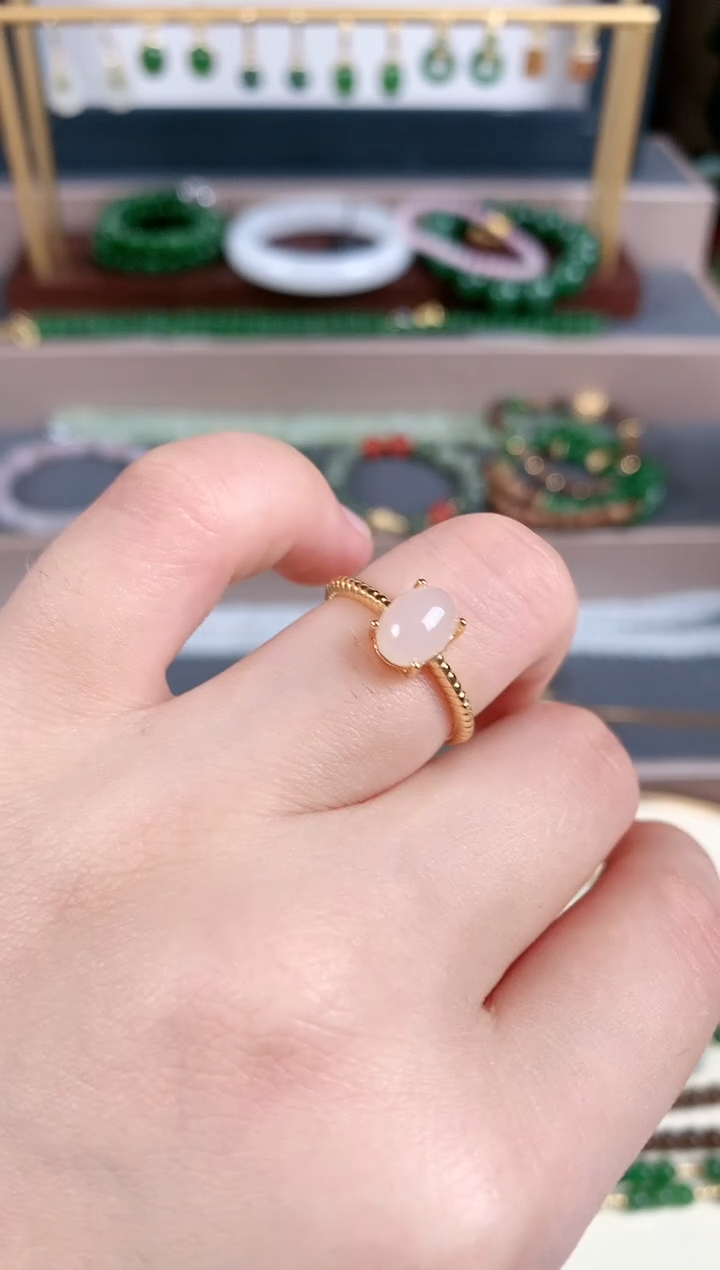 银S925镶嵌戒指和田玉1