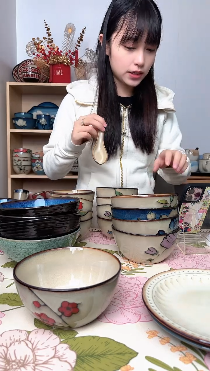 陶瓷茶**香梅花米饭碗10梅花米饭碗10