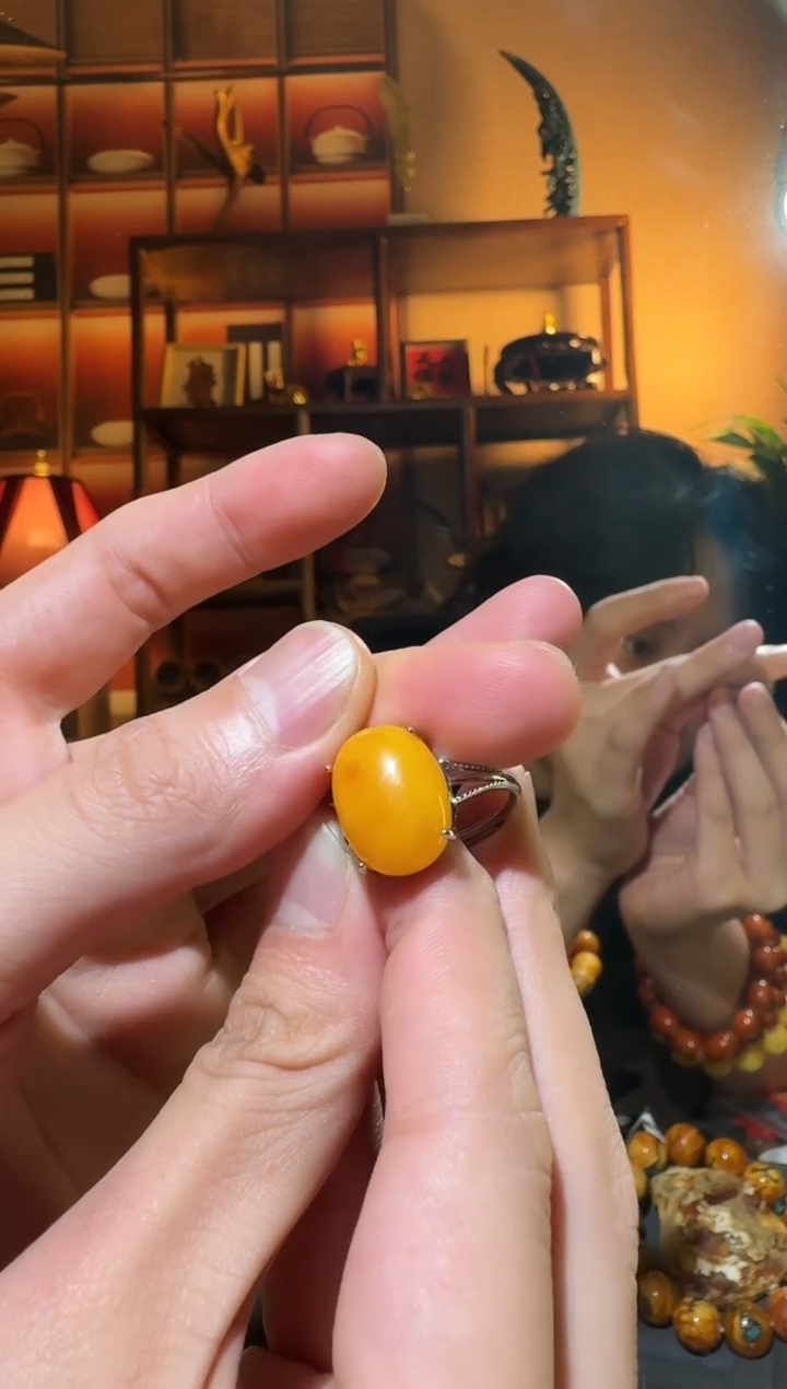 蜜蜡颈饰银S925镶嵌8115天然蜜蜡珠宝奇石