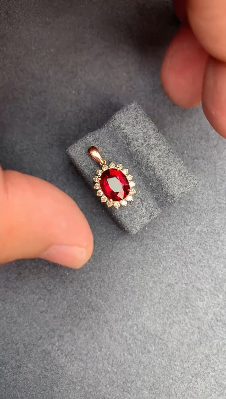 【闪购商品】碧玺吊坠(不含链)18K金镶嵌2ct卢比莱吊坠