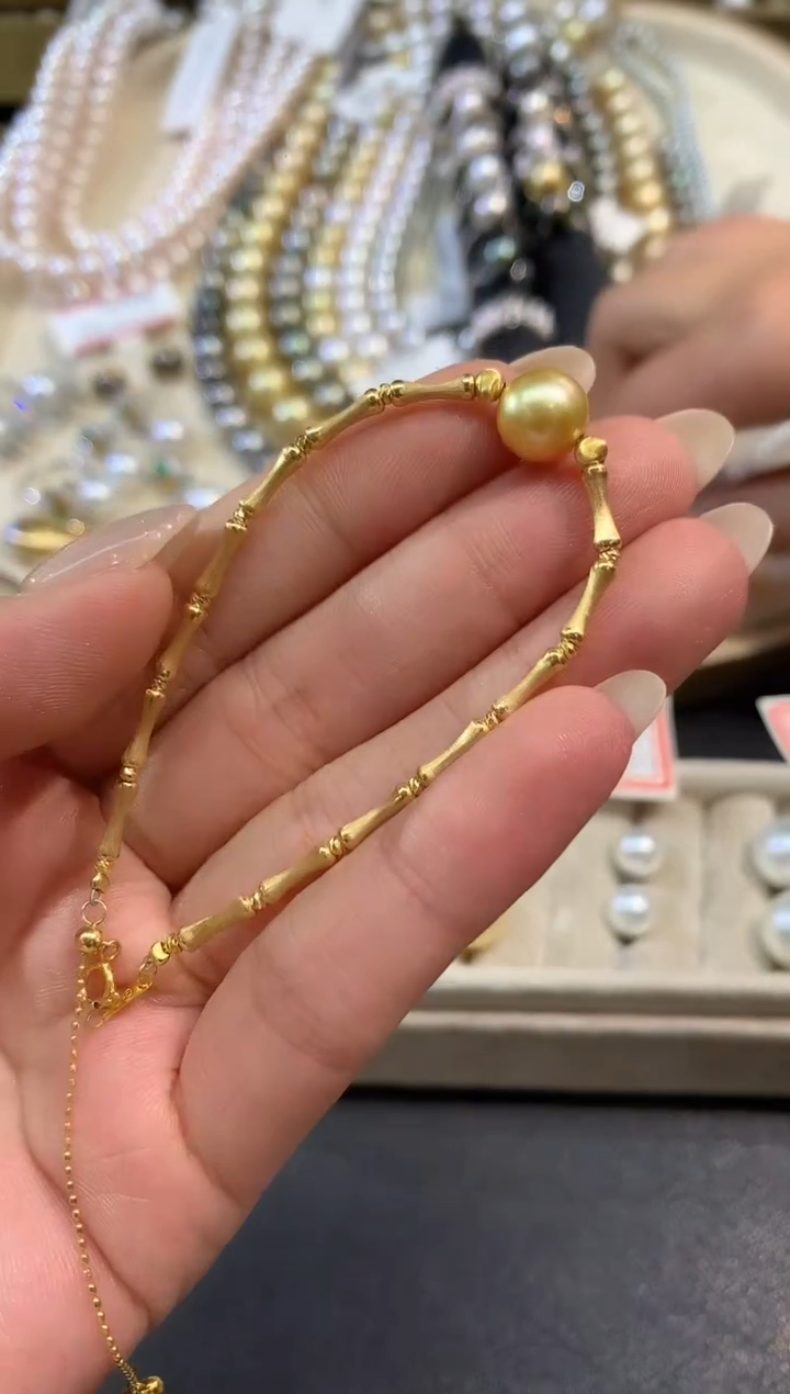 18K金镶嵌手链海水珍珠A432|多样性发货一件|2680