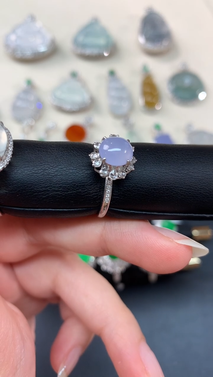 【闪购商品】翡翠戒指18K金镶嵌A47|6999