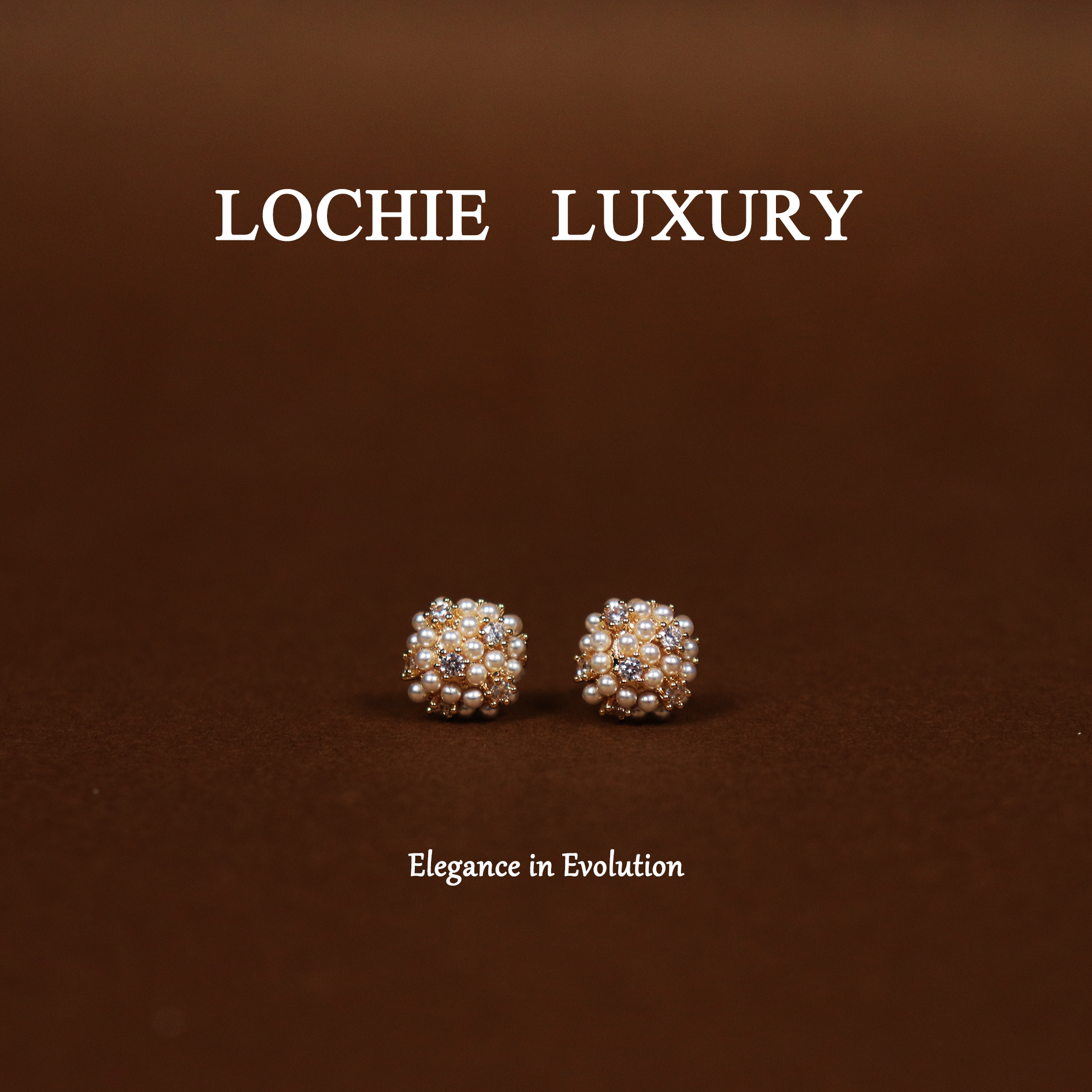 Lochie Luxury 黄铜仿珍珠耳饰 【仲夏晚樱】L143设计师方形珠耳钉