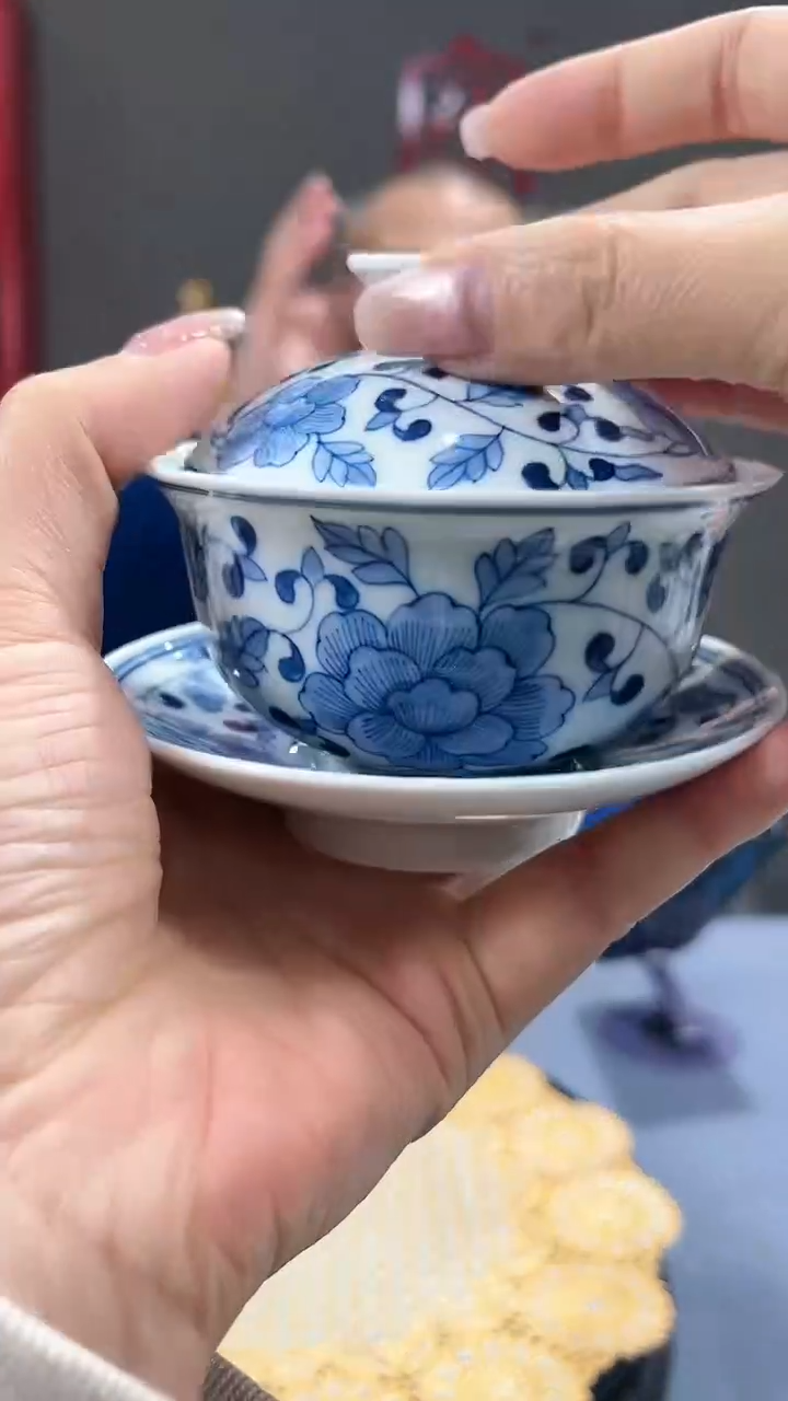 【闪购商品】官窑瓷画院261官窑瓷画院缠枝莲三才盖碗