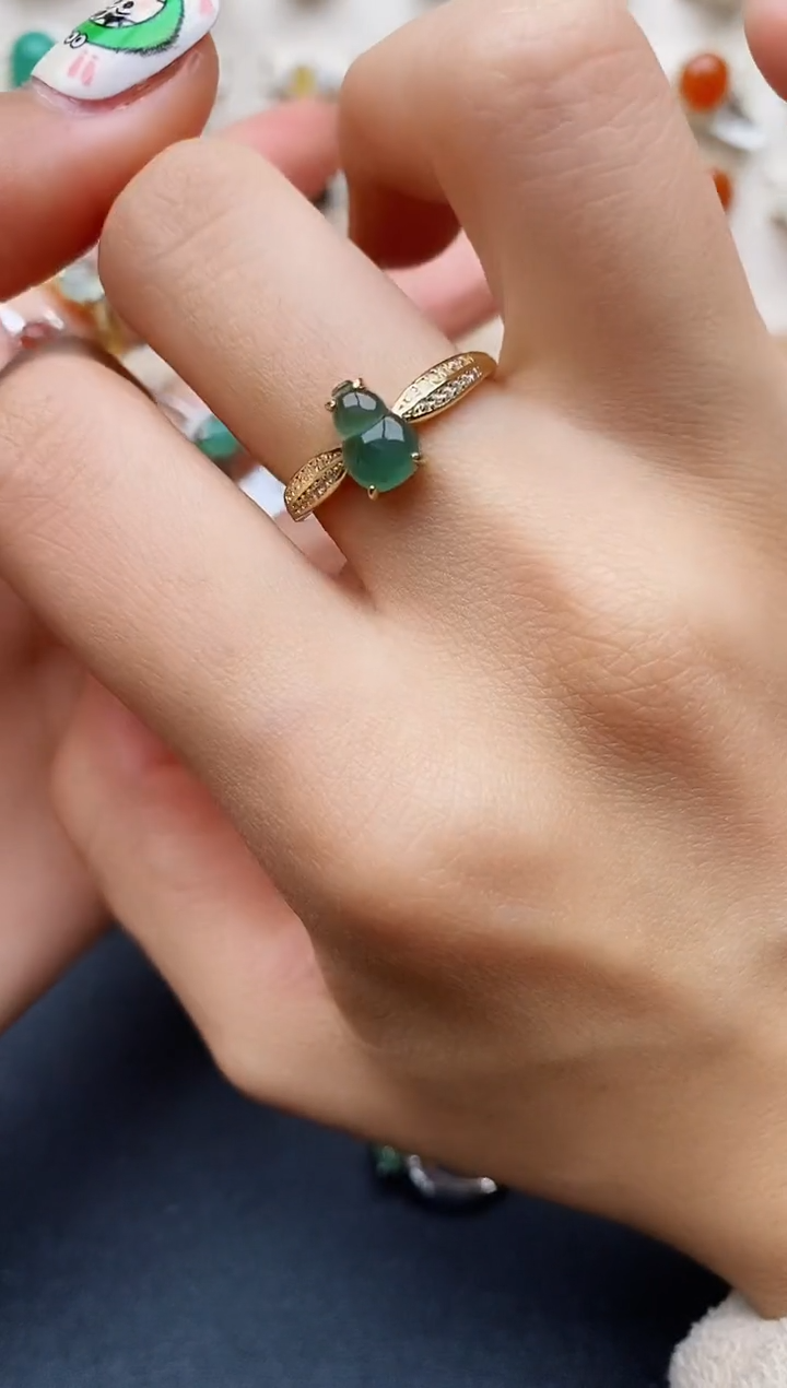 【闪购商品】翡翠戒指银S925镶嵌缅甸翡翠