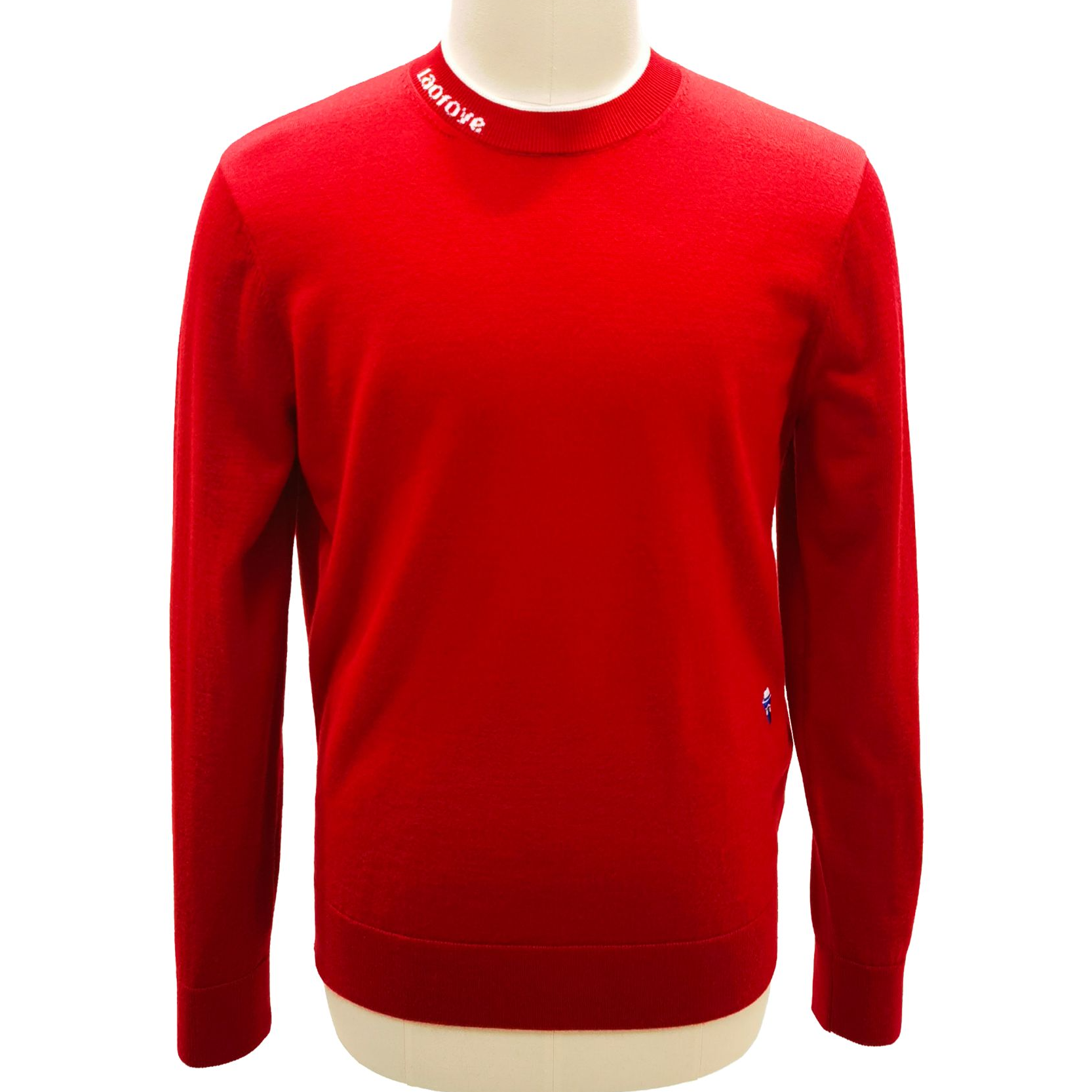 laofoye法国老佛爷轻奢欧品秋冬男装羊毛衫提花圆领高弹刺绣打底