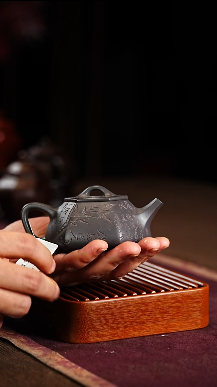 六方平盖石瓢紫砂壶