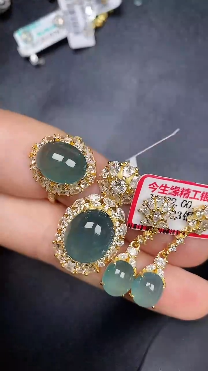 银S925镶嵌戒指翡翠1830