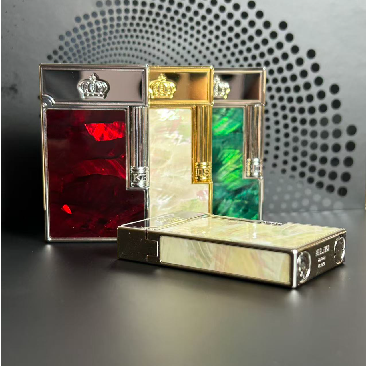 KELEISI克雷斯新款定制炫彩流光贝壳四面男士礼物充气打火机礼物