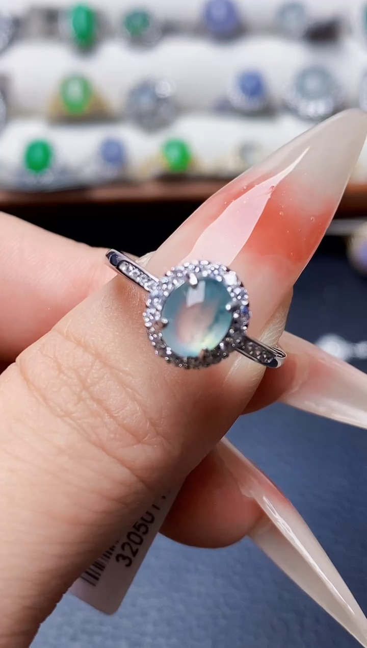 银S925镶嵌戒指翡翠1156