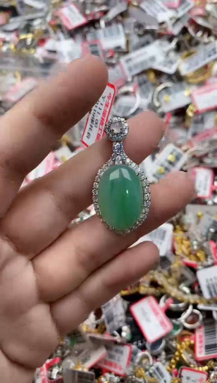 【闪购商品】翡翠戒指银S925镶嵌66666---8