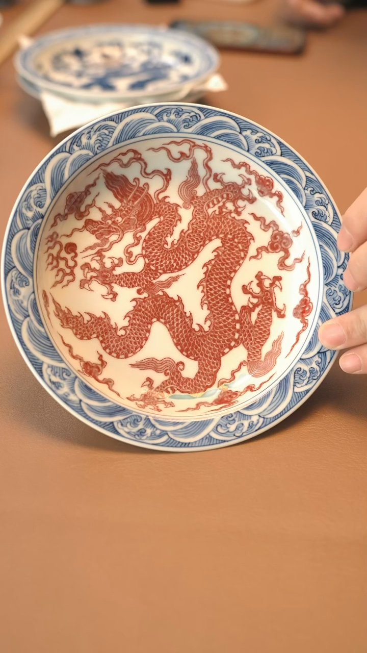 【闪购商品】青花原矿釉里红茶盘茶盘