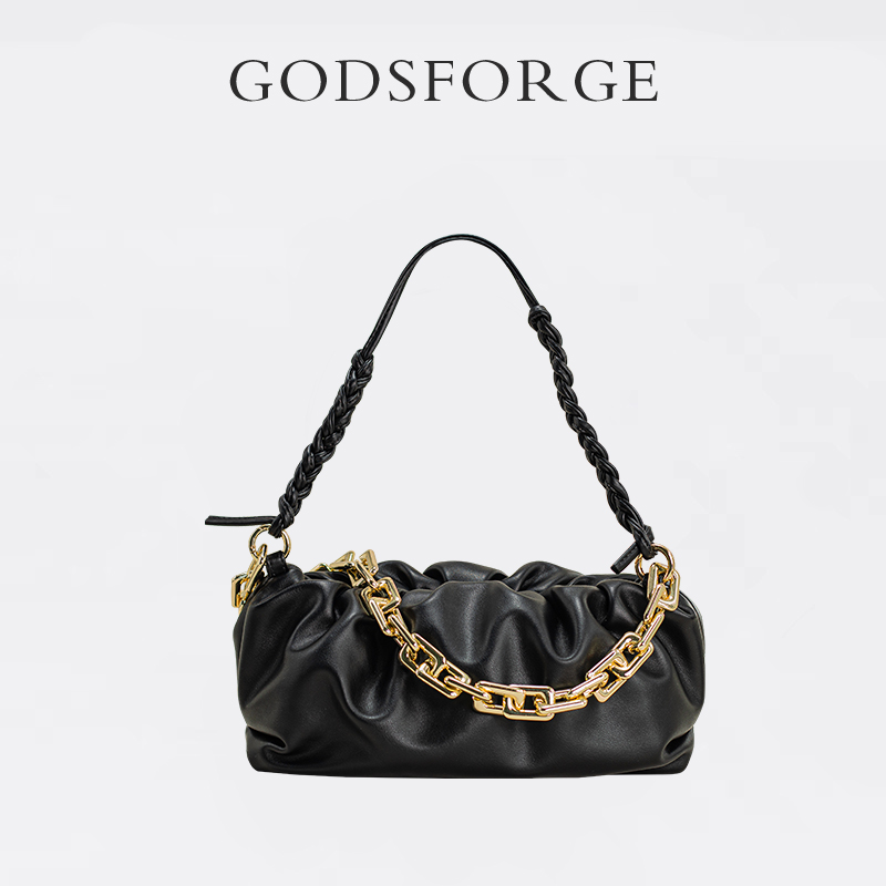 PG726 PG727 PG728 2025新款女包单肩百搭褶皱软皮云朵包高级感