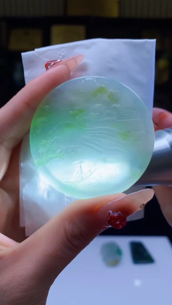 【闪购商品】定制翡翠未镶嵌1071ry-毛货挂件66