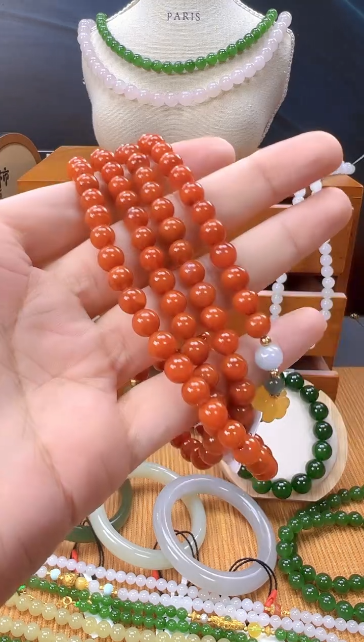 颈饰未镶嵌南红玛瑙多样性拍一发一 cg