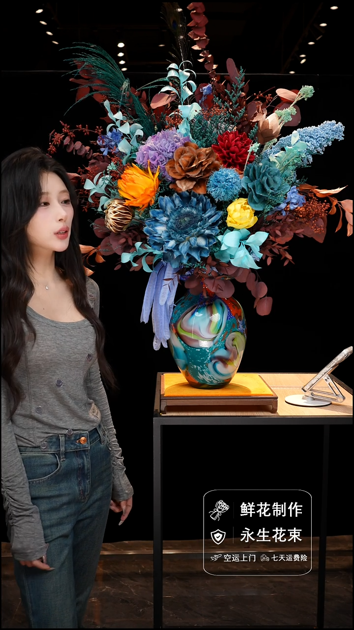 手工艺品琉璃手工花器花束空运包邮送货上门-以图片为准    