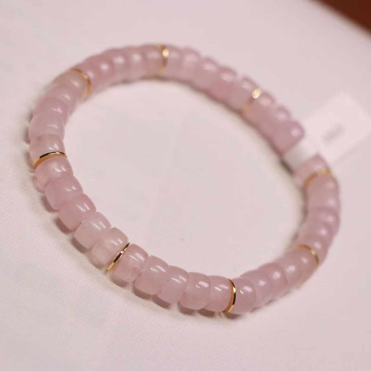 「沐兮文创」粉水晶直切单圈手串夏季时尚百搭款饰品（多样性）