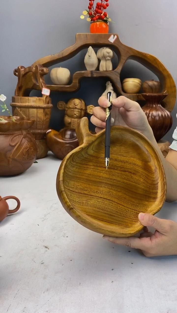 香樟木A27精品苹果盘/尺寸20*4