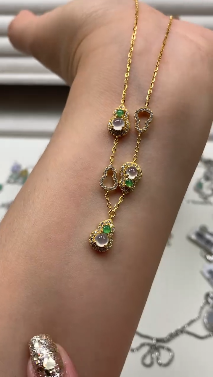 银S925镶嵌戒指翡翠项链