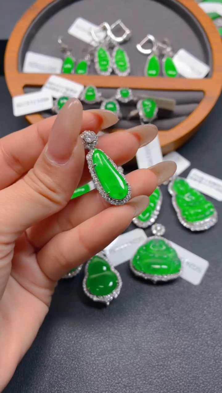 吊坠(不含链)银S925镶嵌翡翠1