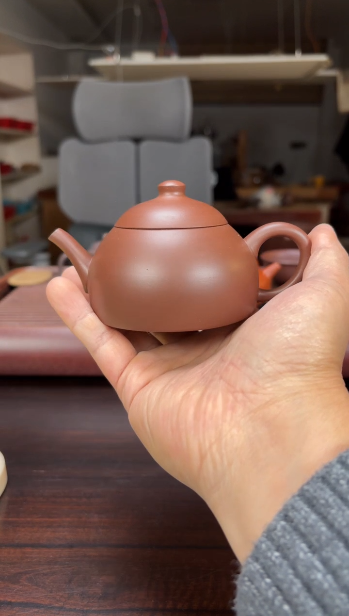 茶壶紫砂全手工原矿老紫泥梨形150毫升