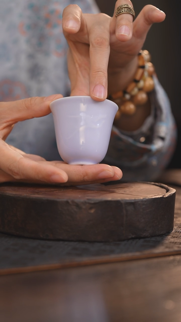 【闪购商品】杯19柴房陶瓷丨烟紫色仙鹤杯