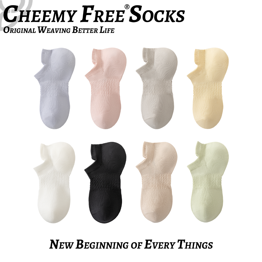 雀米飞ZB网眼后提跟半隐形女袜纯色简约百搭防掉跟防摩擦7534