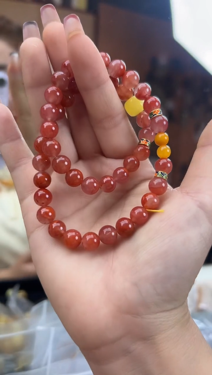 【闪购商品】琥珀裸石未镶嵌蜜蜡双圈手串