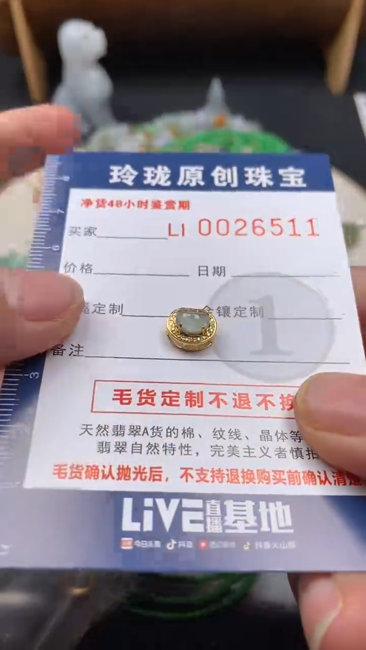 【闪购商品】翡翠颈饰18K金镶嵌翡翠净货26511