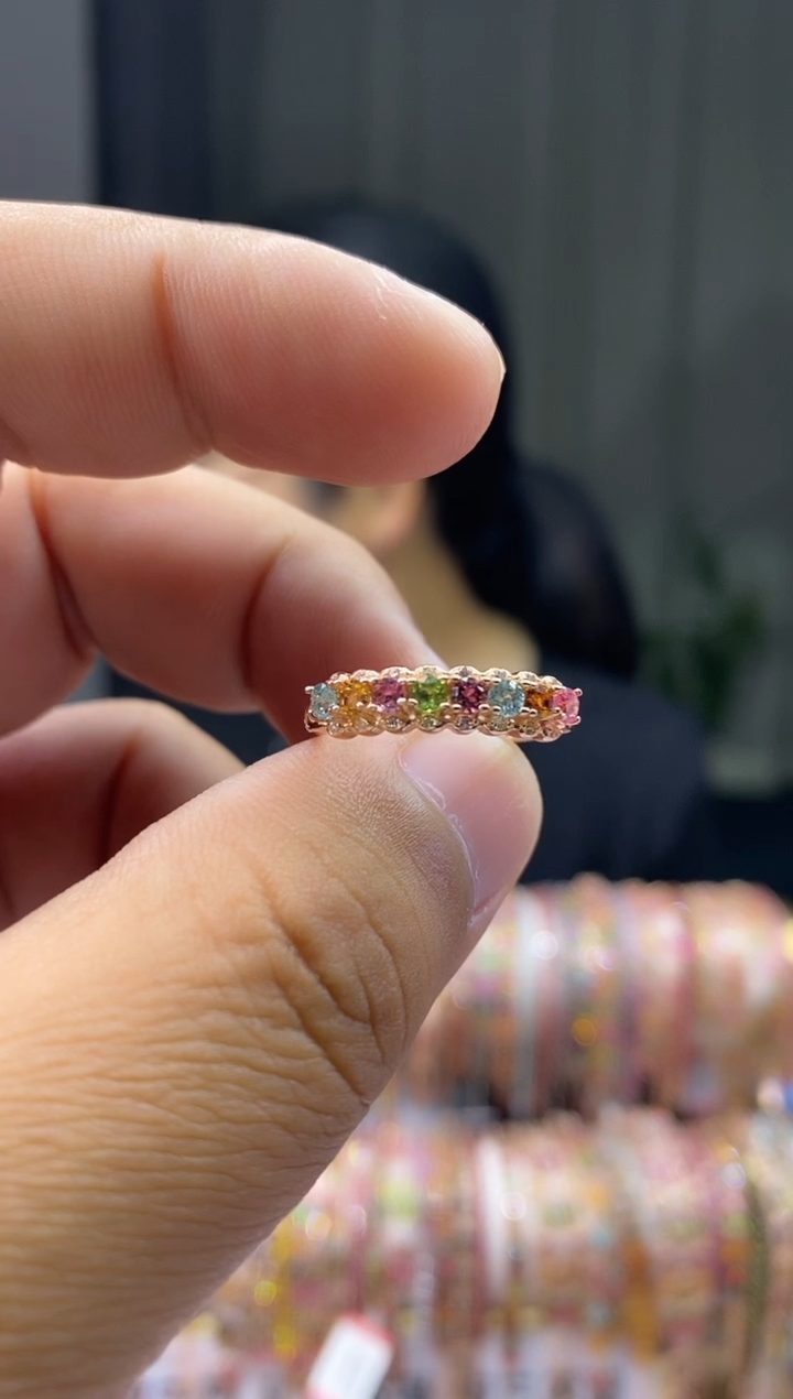 【闪购商品】碧玺戒指银S925镶嵌654354354345