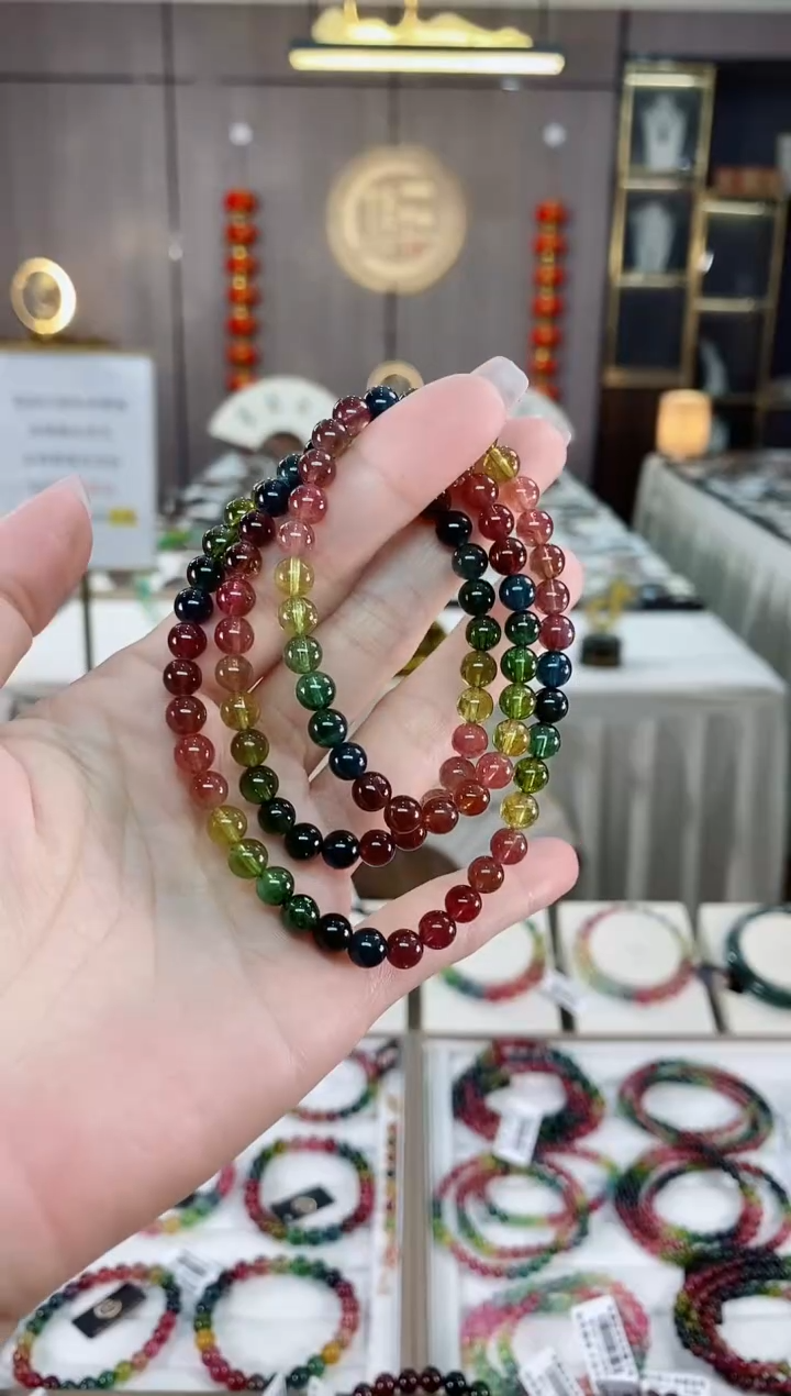 三圈手串6mm+未镶嵌碧玺（多样性发一条）hon