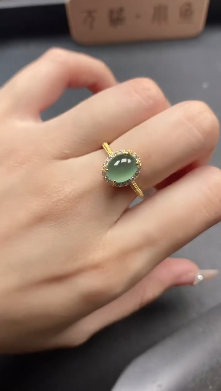 银S925镶嵌戒指翡翠51511