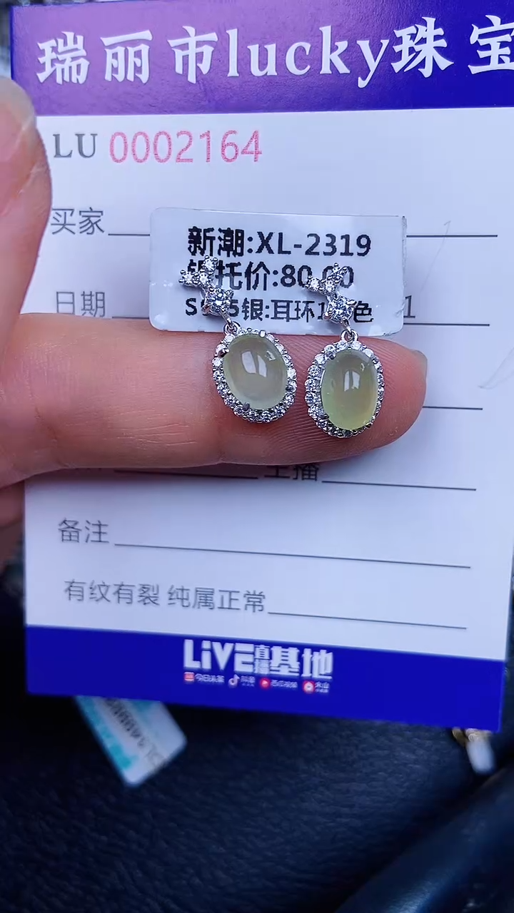 颈饰银S925镶嵌翡翠2164