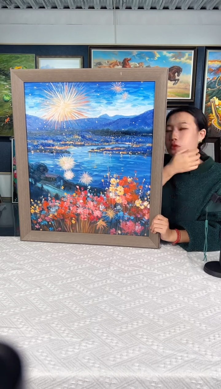 【闪购商品】油画101号 50*60 烟火-手绘油画