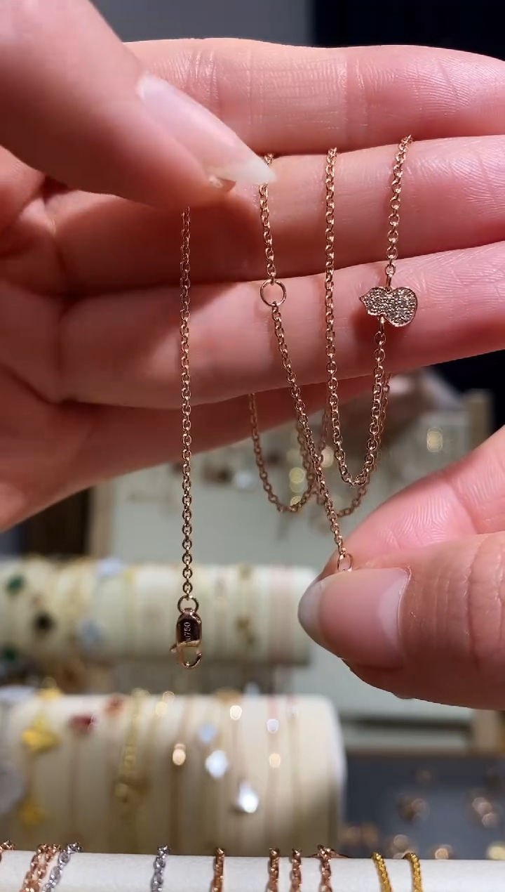 【闪购商品】钻石项链18K金镶嵌项链