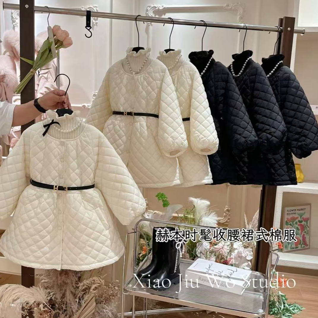 沪上千金【奥黛丽-赫本收腰外套】冬季女童外套加厚洋气