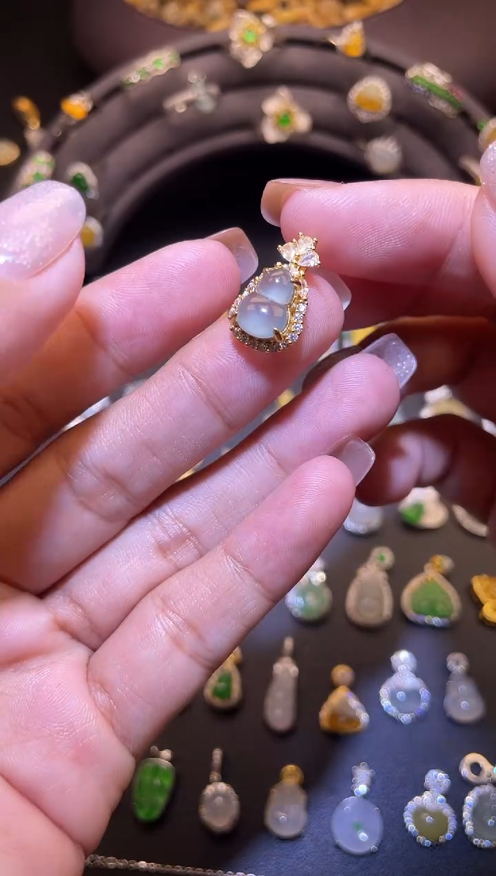 吊坠(不含链)银S925镶嵌翡翠1