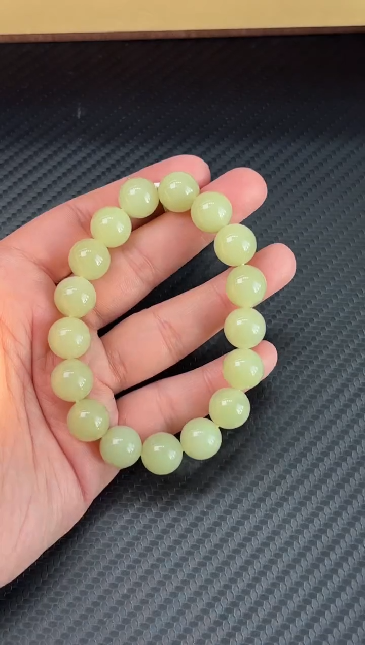 未镶嵌手串和田玉若羌李保国矿微色差卡12m