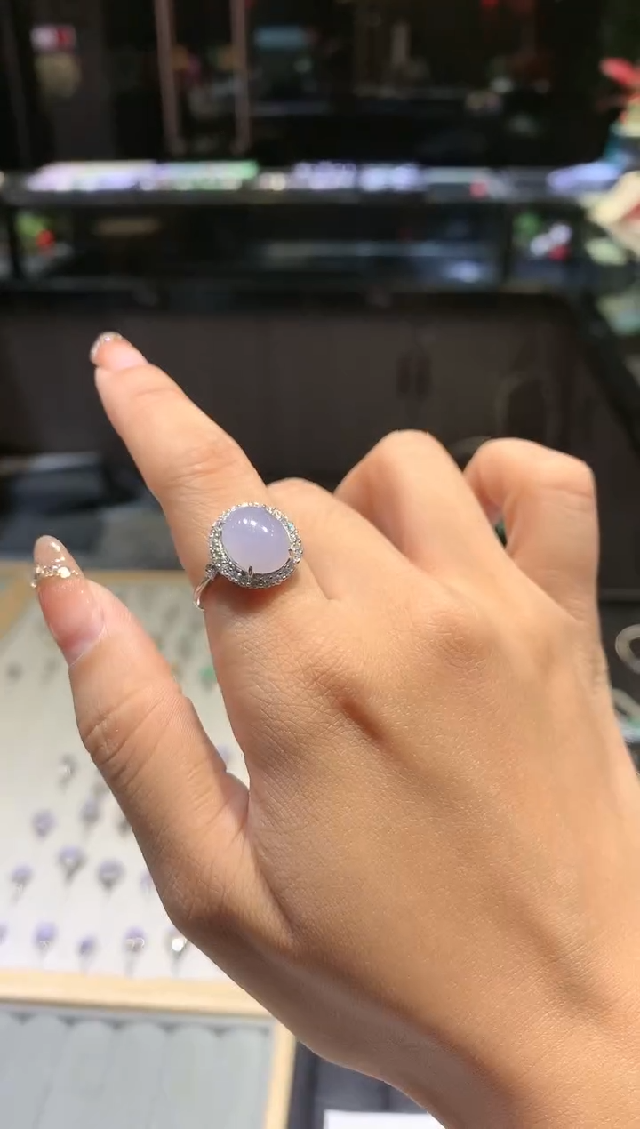 【闪购商品】翡翠吊坠(不含链)银S925镶嵌戒指