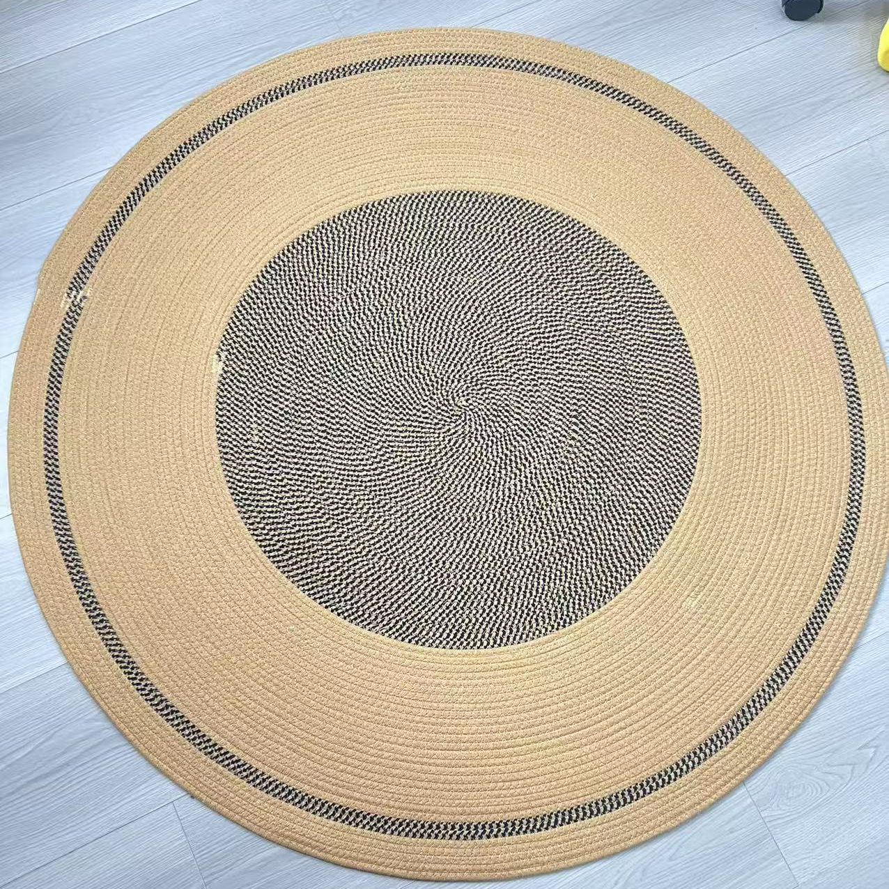 直径120厘米圆形地垫美拉德色系收纳简约北欧客厅时尚手工